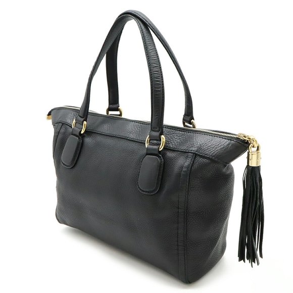 GUCCI Soho Interlocking G Tote Bag Black Leather 282307 - Picture 3 of 10